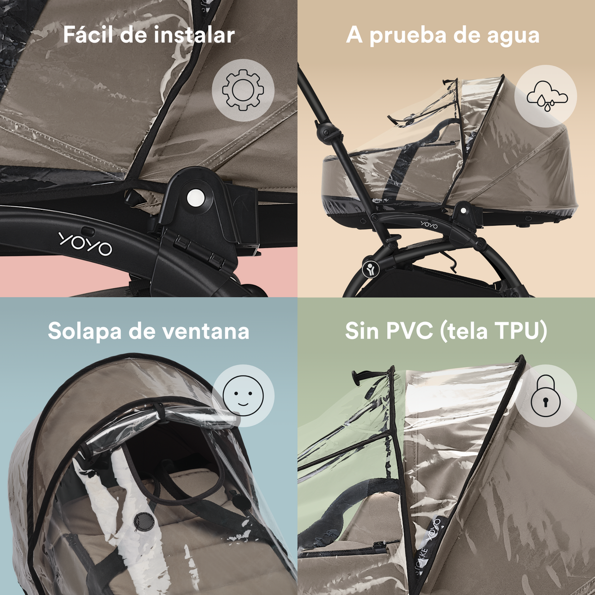 Protector Lluvia para Moisés de Coche Ultracompacto Stokke® YOYO³ | YOYO by Stokke
