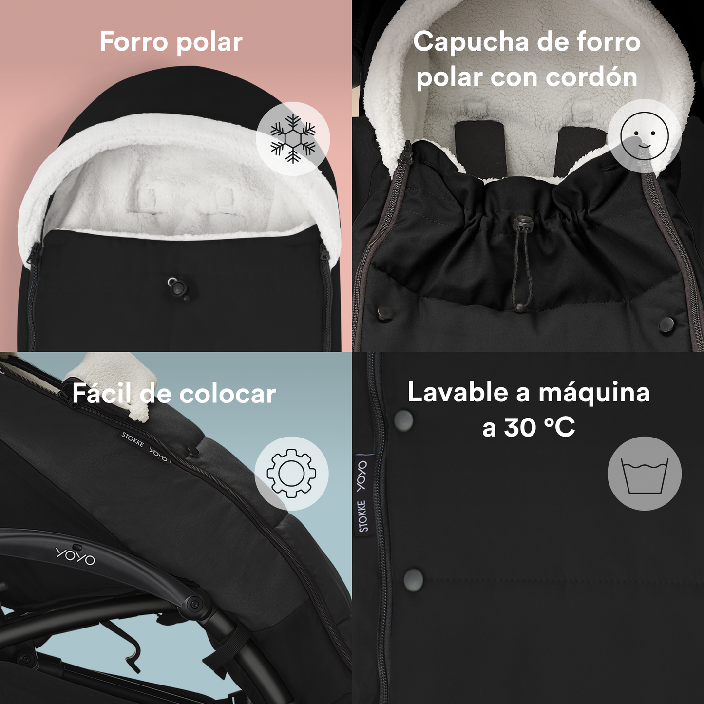 Saco de Invierno para Coche Ultracompacto Stokke® YOYO³ - Negro | YOYO by Stokke