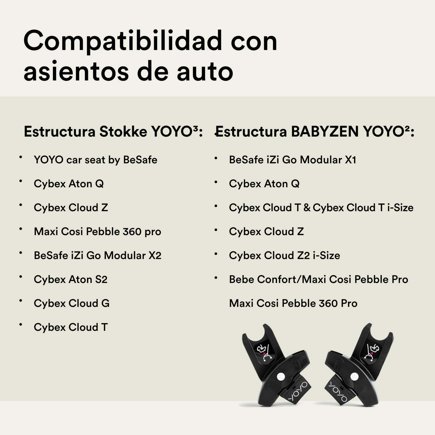Adaptadores para Silla de Auto para Coche Ultracompacto Stokke® YOYO³ (versión 3) | YOYO by Stokke