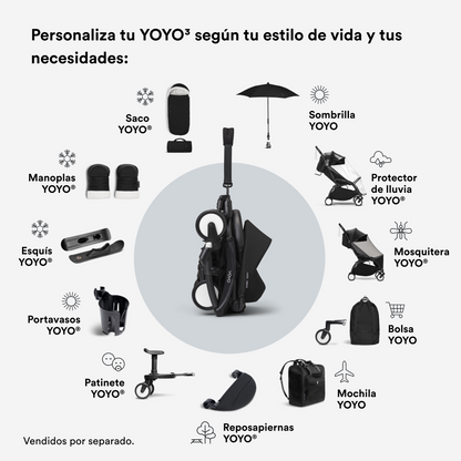 Coche Completo Stokke® YOYO³ – Chasis Negro + Asiento 6+ Negro | YOYO by Stokke