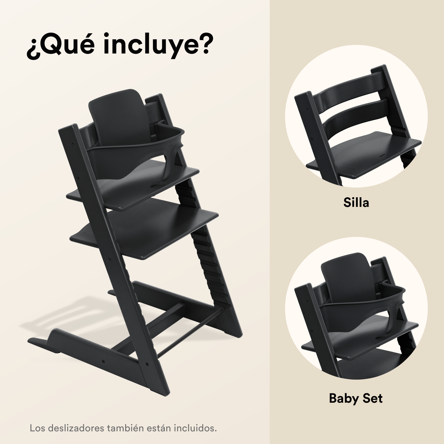 Pack Silla Tripp Trapp® + Baby Set - Black | Stokke