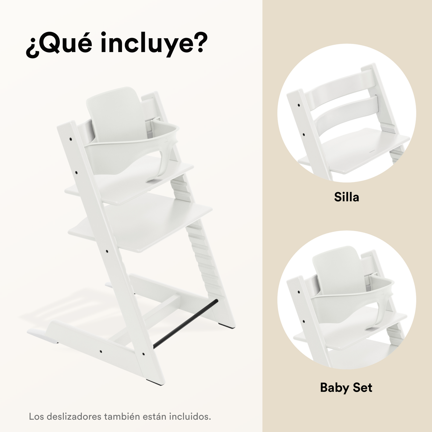 Pack Silla Tripp Trapp® + Baby Set - White | Stokke