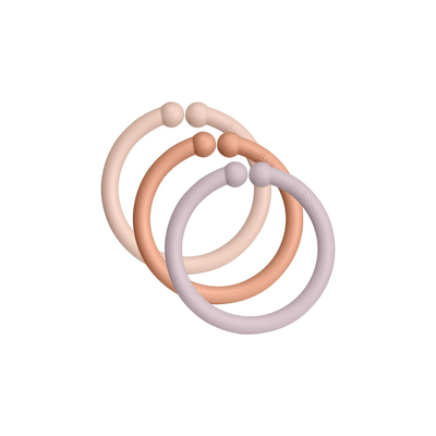 Pack de 12 Anillos Desmontables - Blush, Peach & Dusky Lilac | BIBS