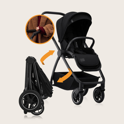 Coche Travel System 3 en 1 Meril - Black Onyx | Lionelo