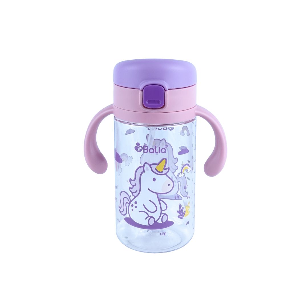 Botella Antiderrame con Bombilla 300 ml - Unicornio | Balia