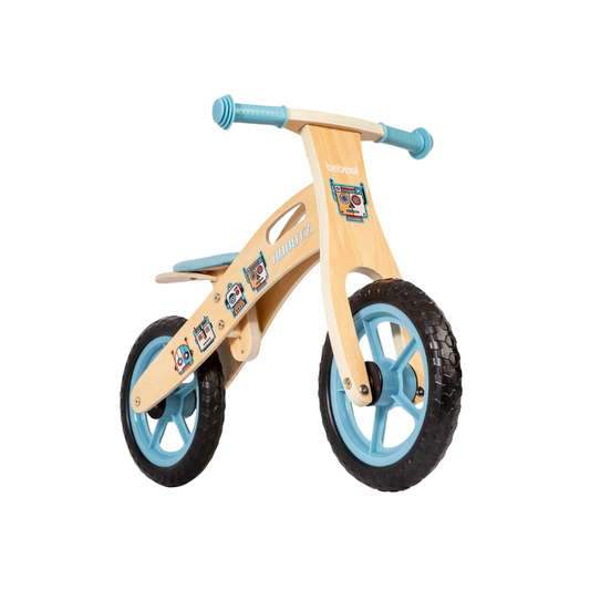 Balance Bike - Bicicleta de Equilibrio - Madera - Robot Celeste