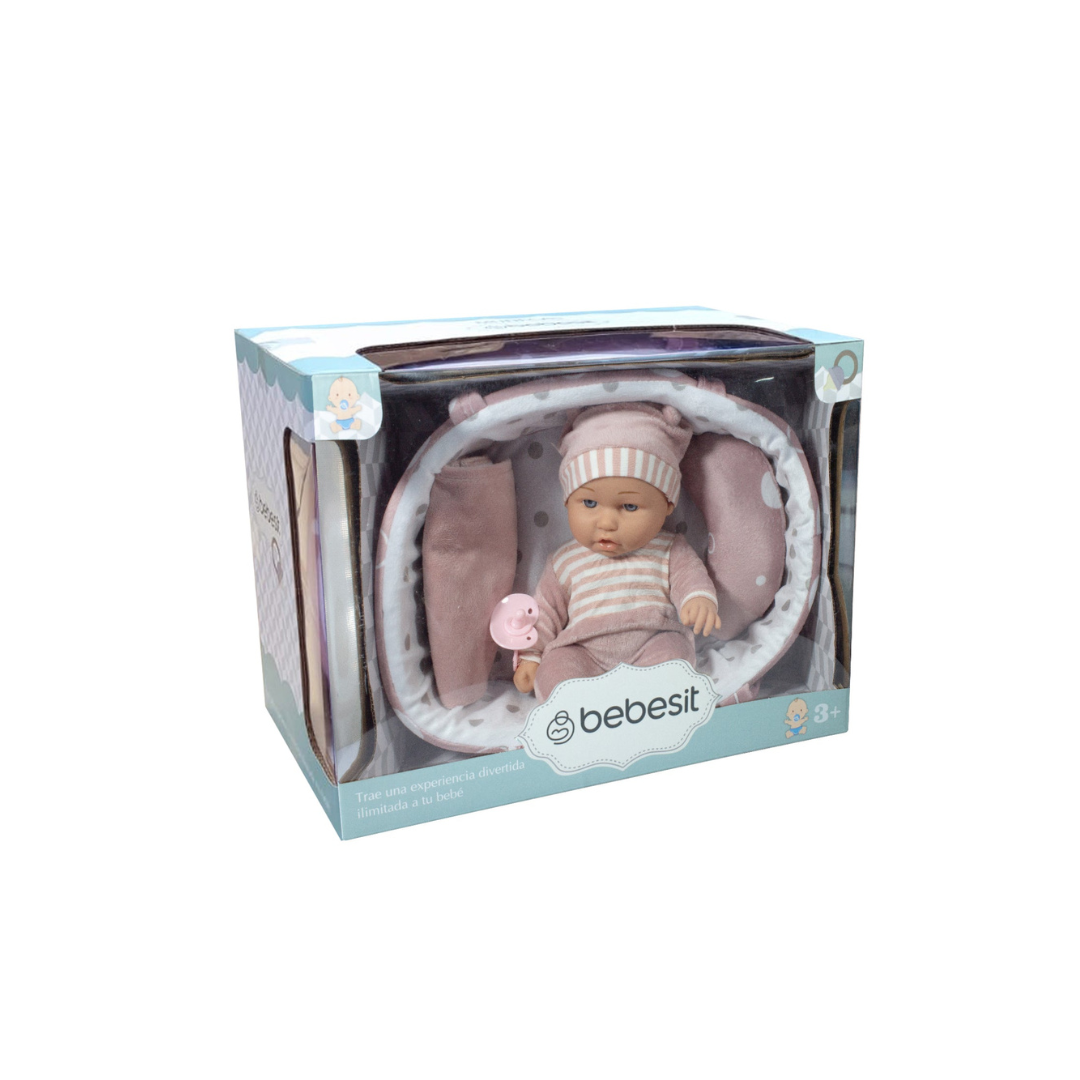 Muñeca Bebé 29 cm con Cuna y Accesorios - Lucía  | Bebesit