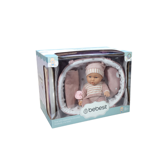 Muñeca Bebé 29 cm con Cuna y Accesorios - Lucía  | Bebesit