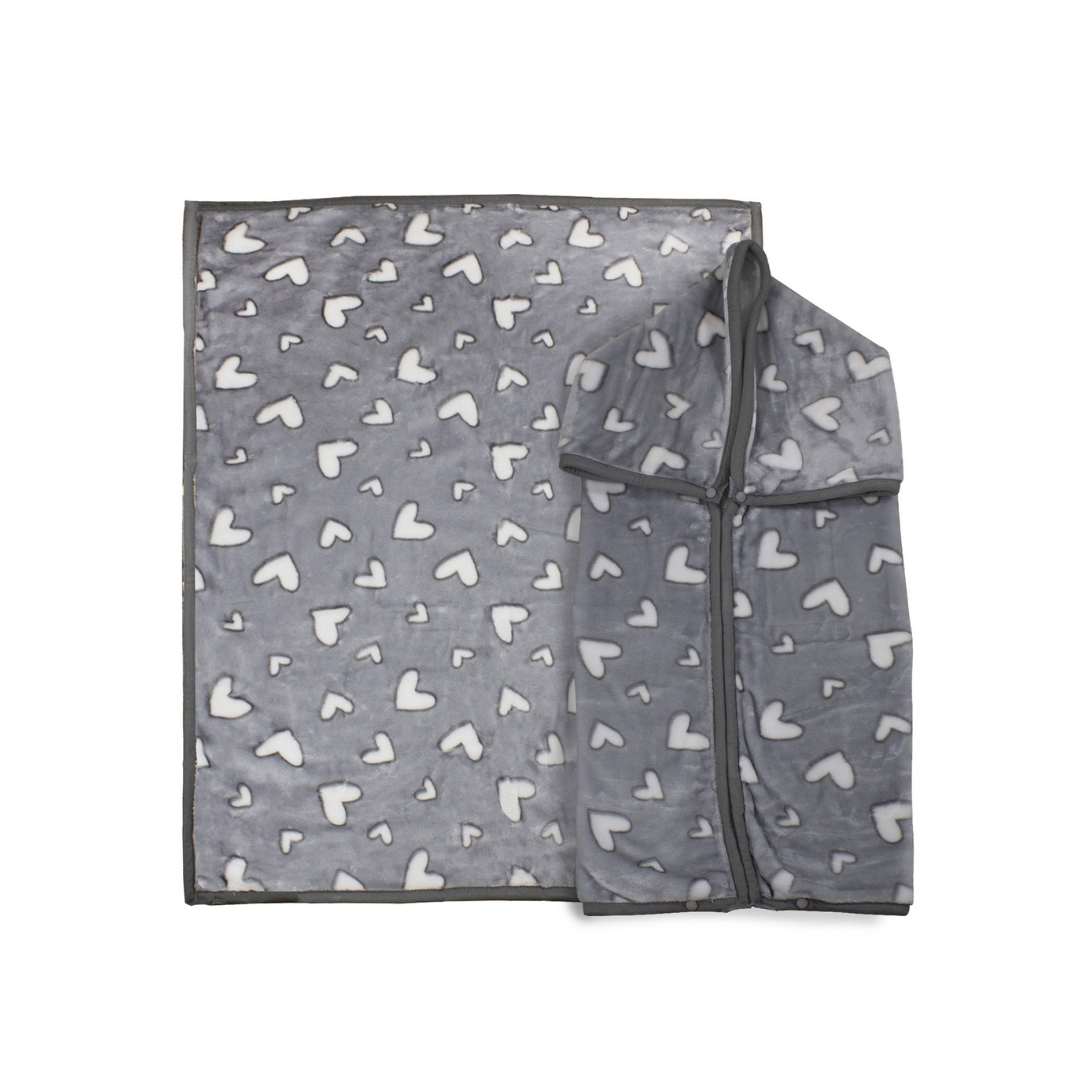 Saco con Broche Ultra Soft - Corazones - Gris | Bebesit