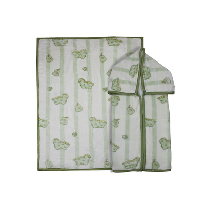 Saco con Broche Ultra Soft 80x110 cm - Dino Verde | Bebesit
