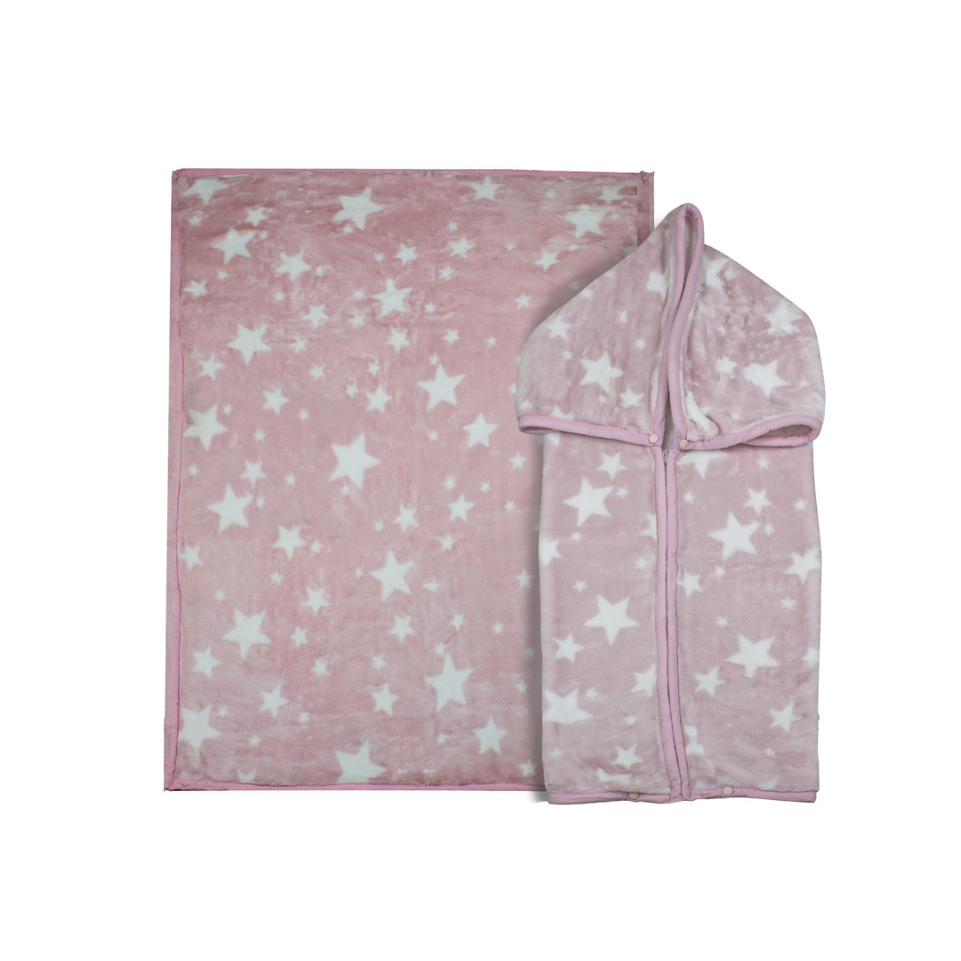 Saco con Broche Ultra Soft - Estrella - Rosado | Bebesit