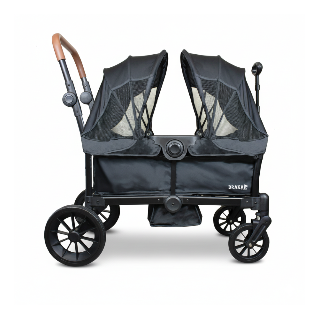 Coche y Carro de Paseo Doble Wagon Drakar - Negro | Bebesit