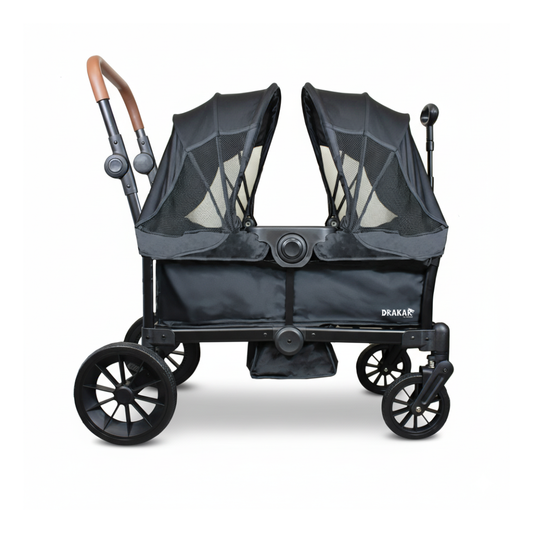 Coche y Carro de Paseo Doble Wagon Drakar - Negro | Bebesit