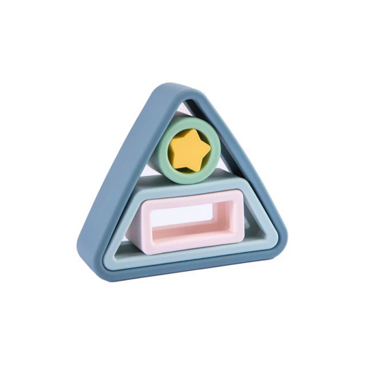 Juguete Montessori Geometría Silicona - Azul | Bebesit