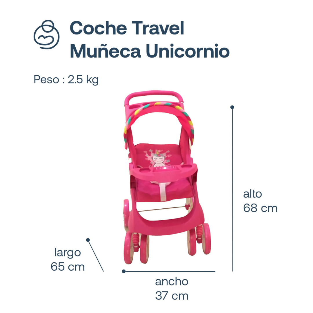 Juguete Coche Travel Muñeca - Unicornio