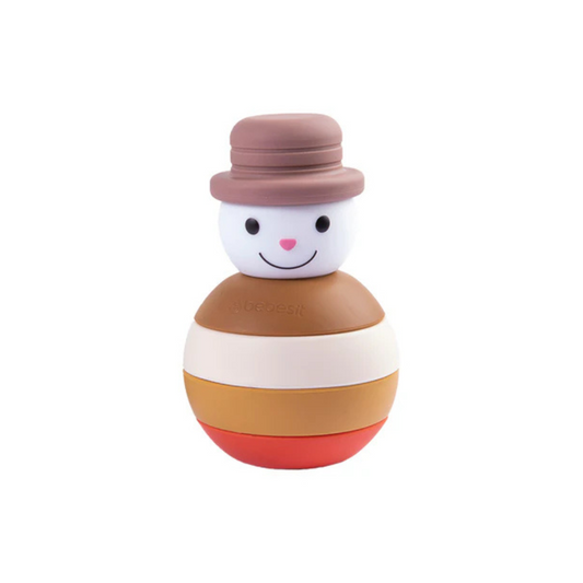 Juguete Muñeco Nieve Montessori Silicona - Café | Bebesit