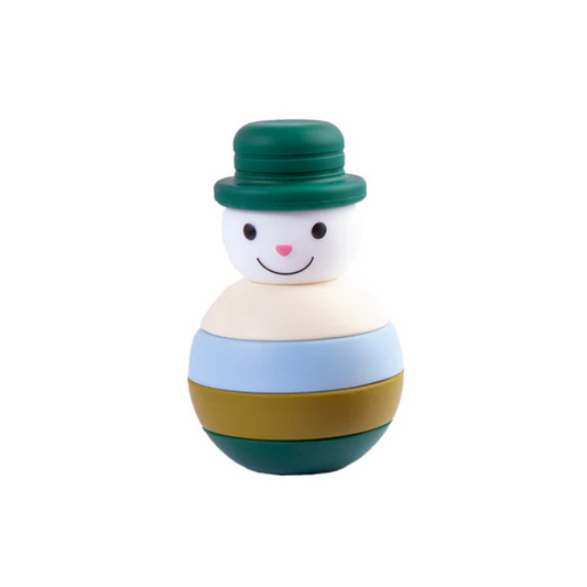 Juguete Muñeco Nieve Montessori Silicona - Verde | Bebesit