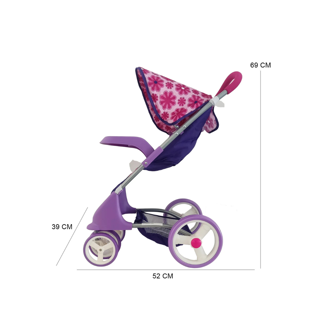 Juguete Muñeca Coche Travel con Cuna - Flores