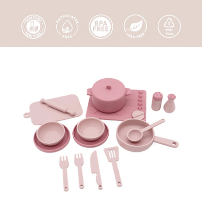 Cocina de Juguete Montessori Silicona - Rosada