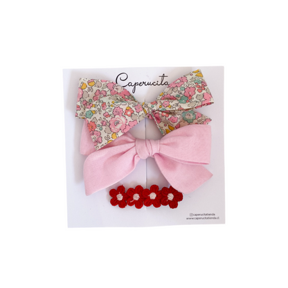 Set Margaritas y Clip Flores - Rosa