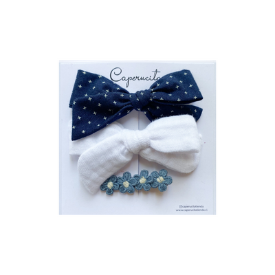 Set Margaritas y Clip Flores - Azul