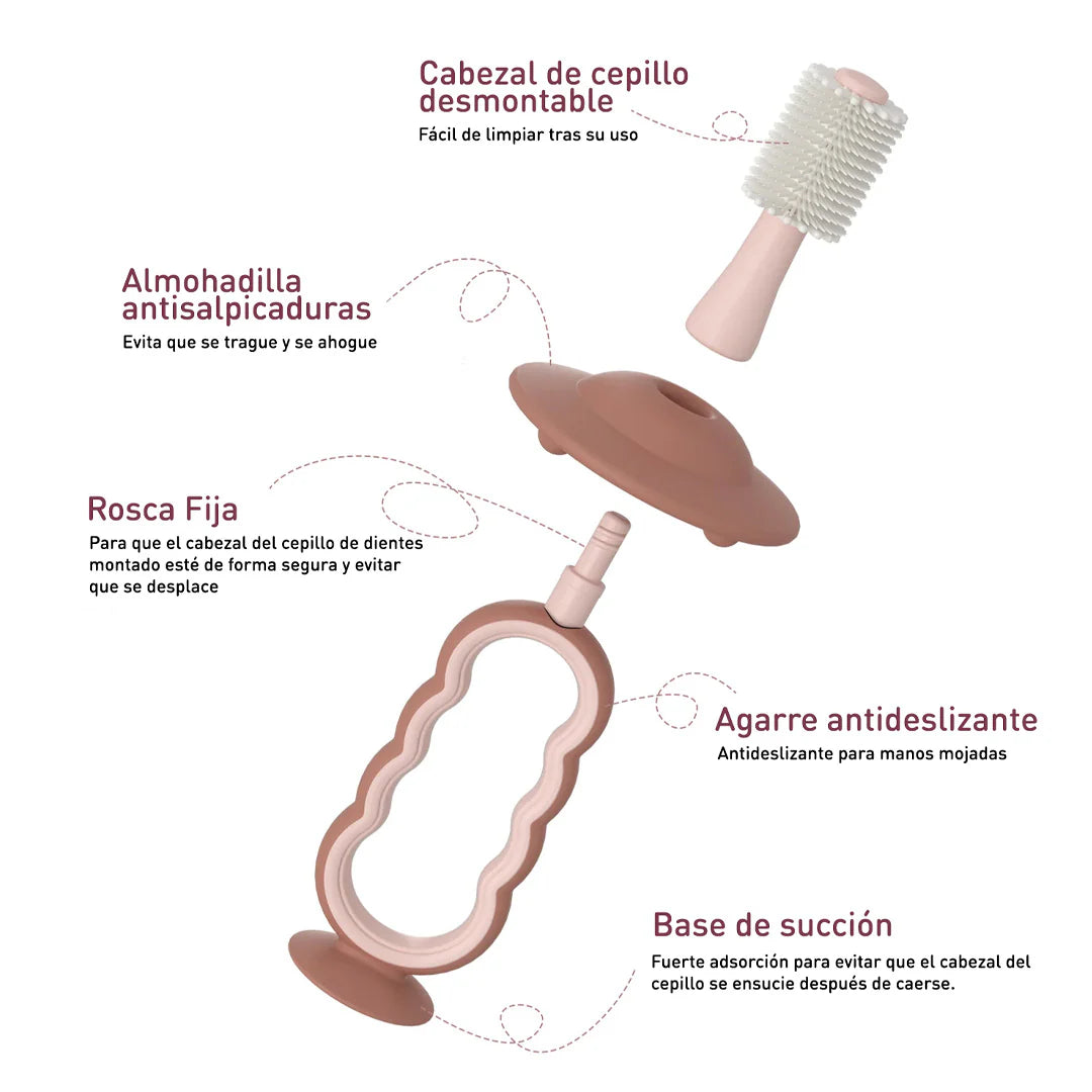 Cepillo Dental de Silicona para Bebé - Rosado