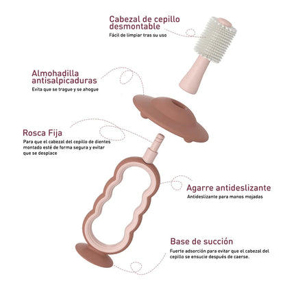 Cepillo Dental de Silicona para Bebé - Rosado