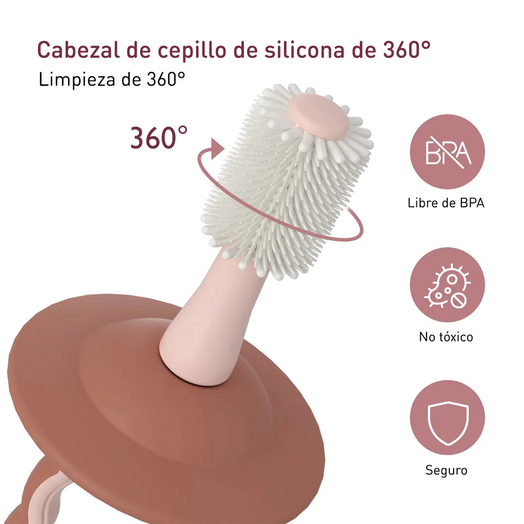 Cepillo Dental de Silicona para Bebé - Rosado