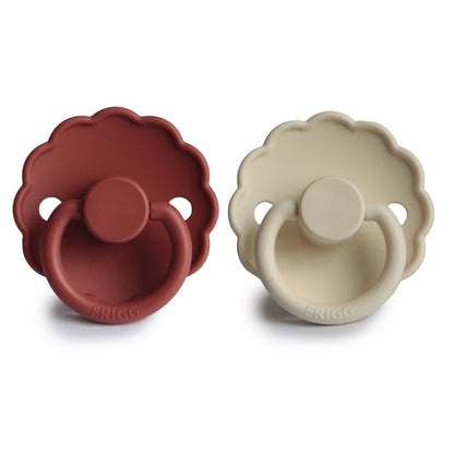 Pack de 2 Chupetes de Silicona - Daisy - Baked Clay / Cream