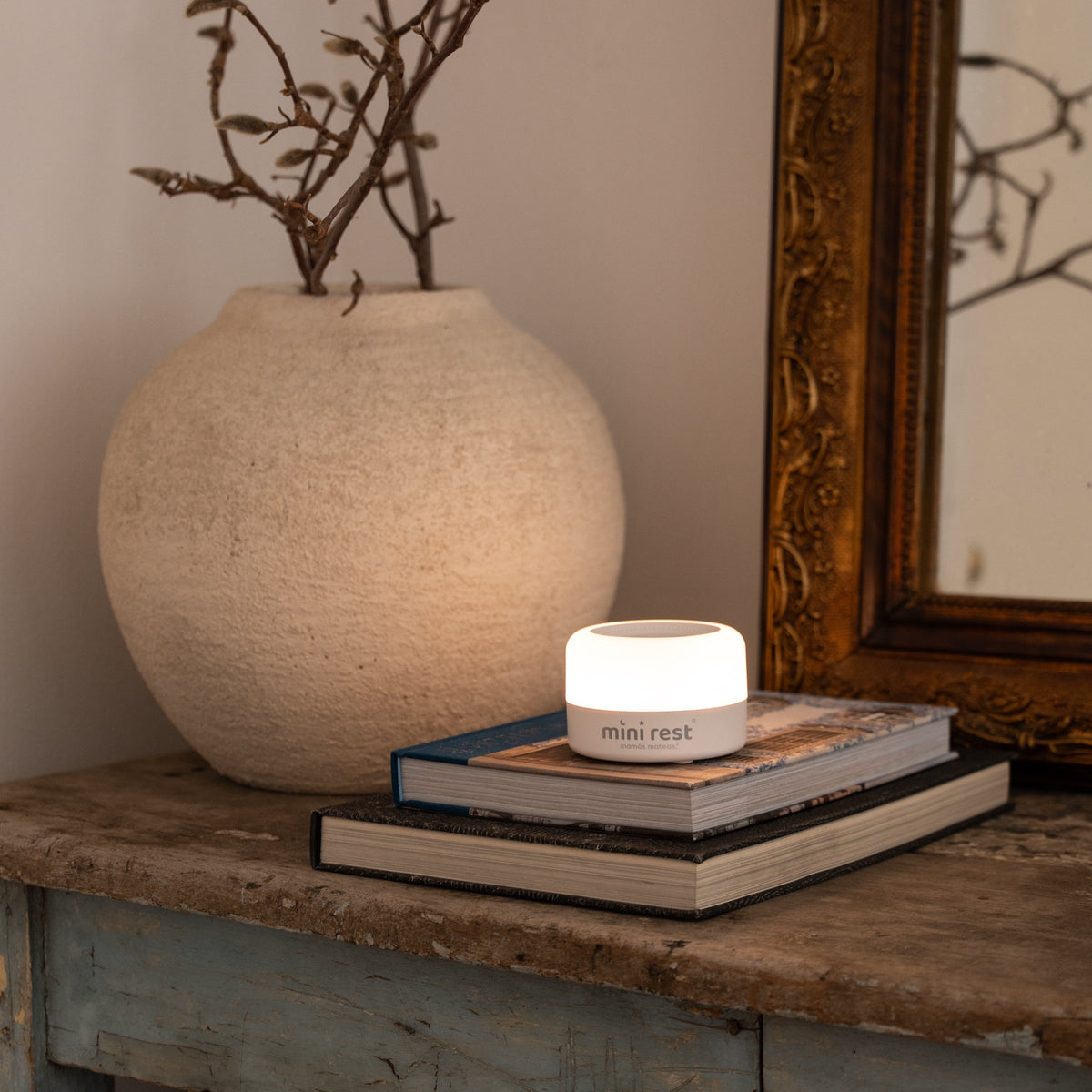 Máquina de ruido blanco Mini Rest con luz de noche, para crear una rutina de sueño