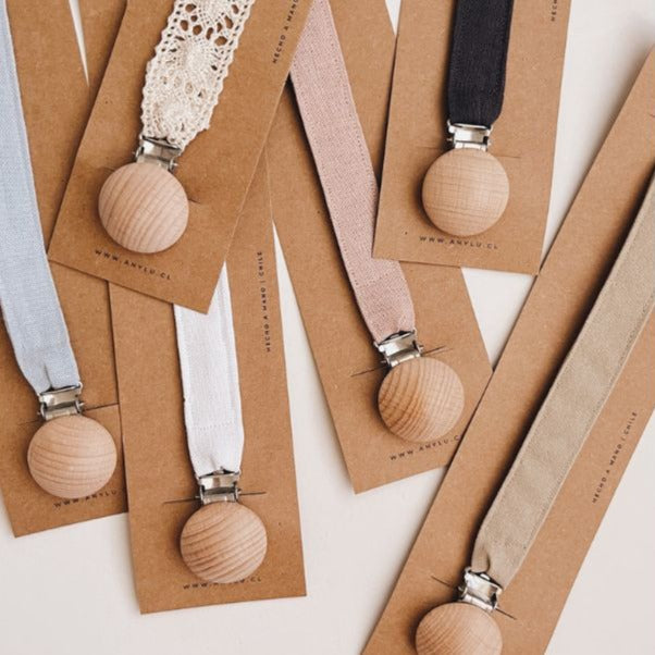 Linen Pacifier Holder - Beige