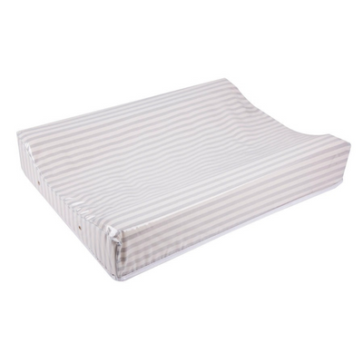 Anatomical Double Changing Mat - White with Thick Grey Stripes