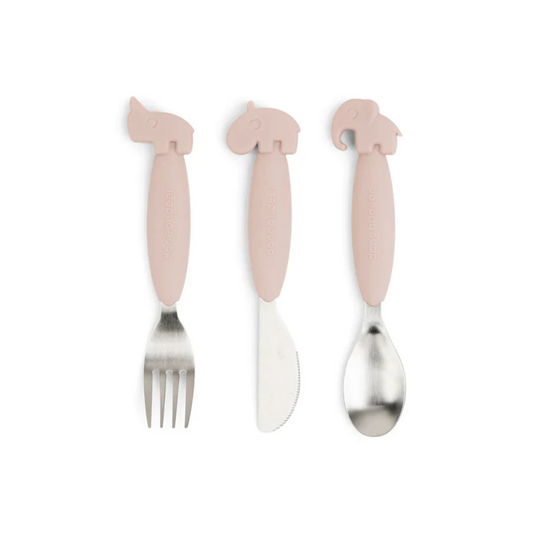 Set de Cubiertos Antideslizantes - Rosa | Done by deer