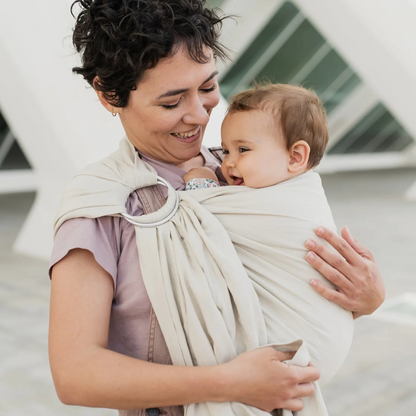 Portabebé Bandolera Ergonómica - Boba Ring Sling - Lino Pampas Beige