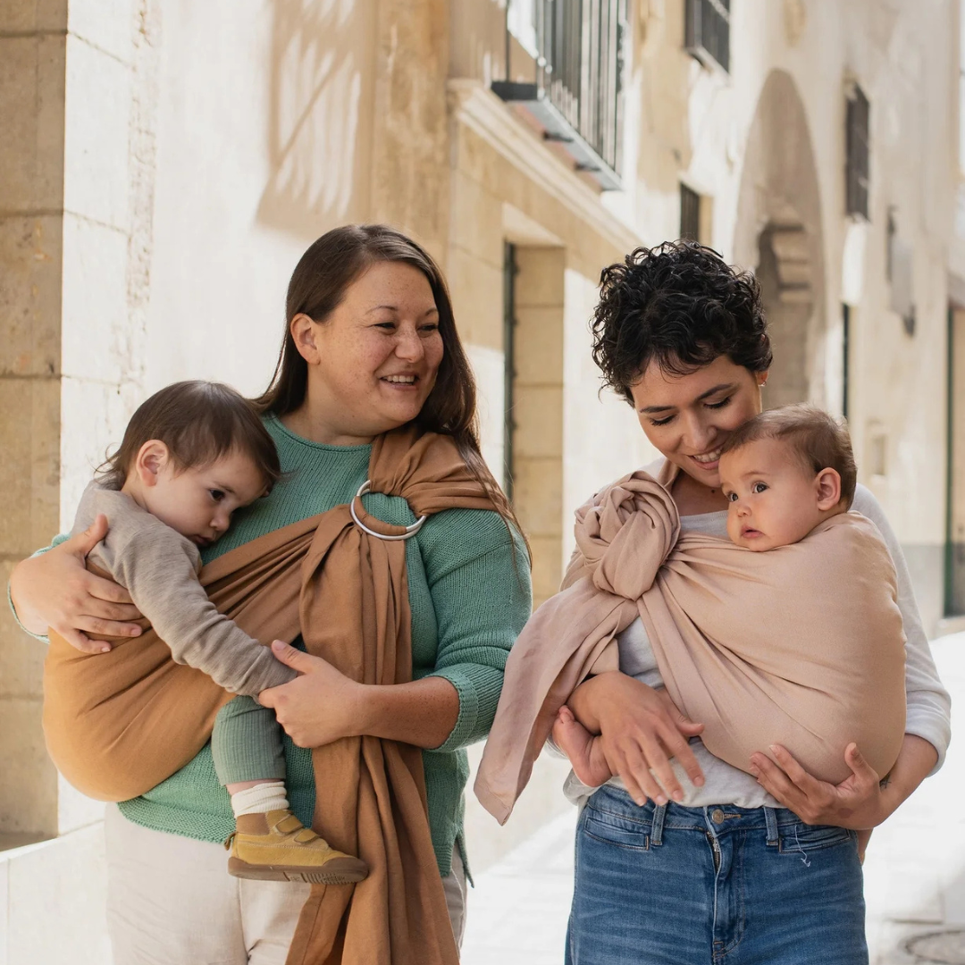 Portabebé Bandolera Ergonómica - Boba Ring Sling - Lino Peony Pink