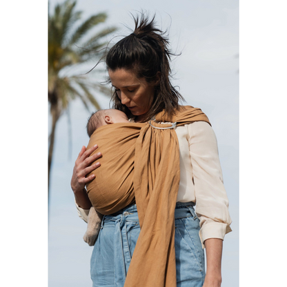 Portabebé Bandolera Ergonómica - Boba Ring Sling - Lino Rye Brown