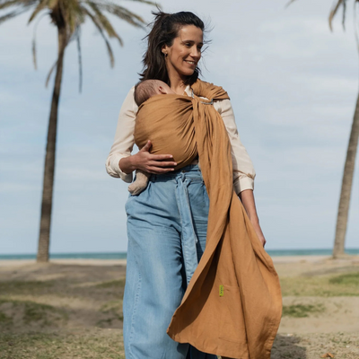 Portabebé Bandolera Ergonómica - Boba Ring Sling - Lino Rye Brown