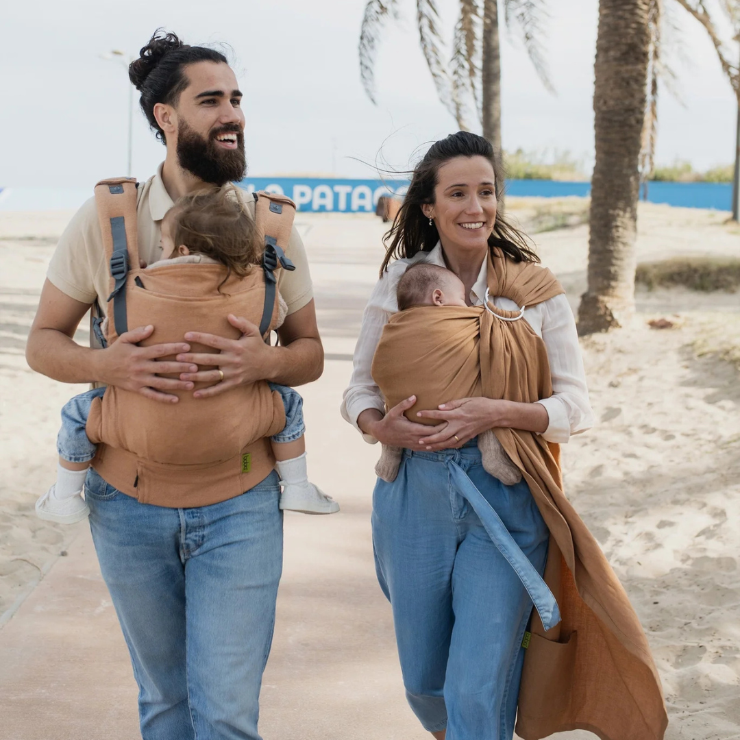 Portabebé Bandolera Ergonómica - Boba Ring Sling - Lino Rye Brown