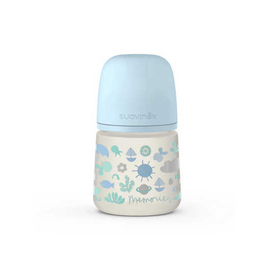 Mamadera Memories Flujo Lento con Tetina Fisiológica - 150ml - Azul