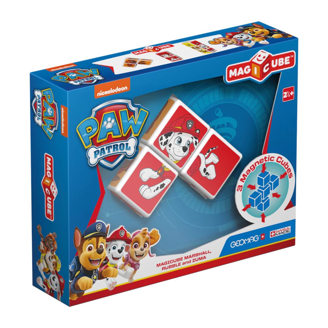 Cubos Magnéticos MAGICUBE Paw Patrol - Marshall, Rubble y Zuma (3 cubos)