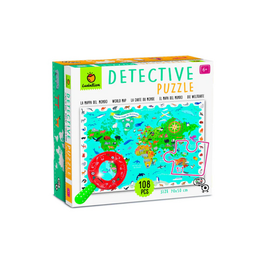 Puzzle Detective -  Mapa de Animales del Mundo | Ludattica