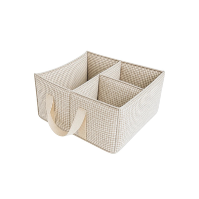 Organizador Mudador - Mini Vichy Beige | miNest