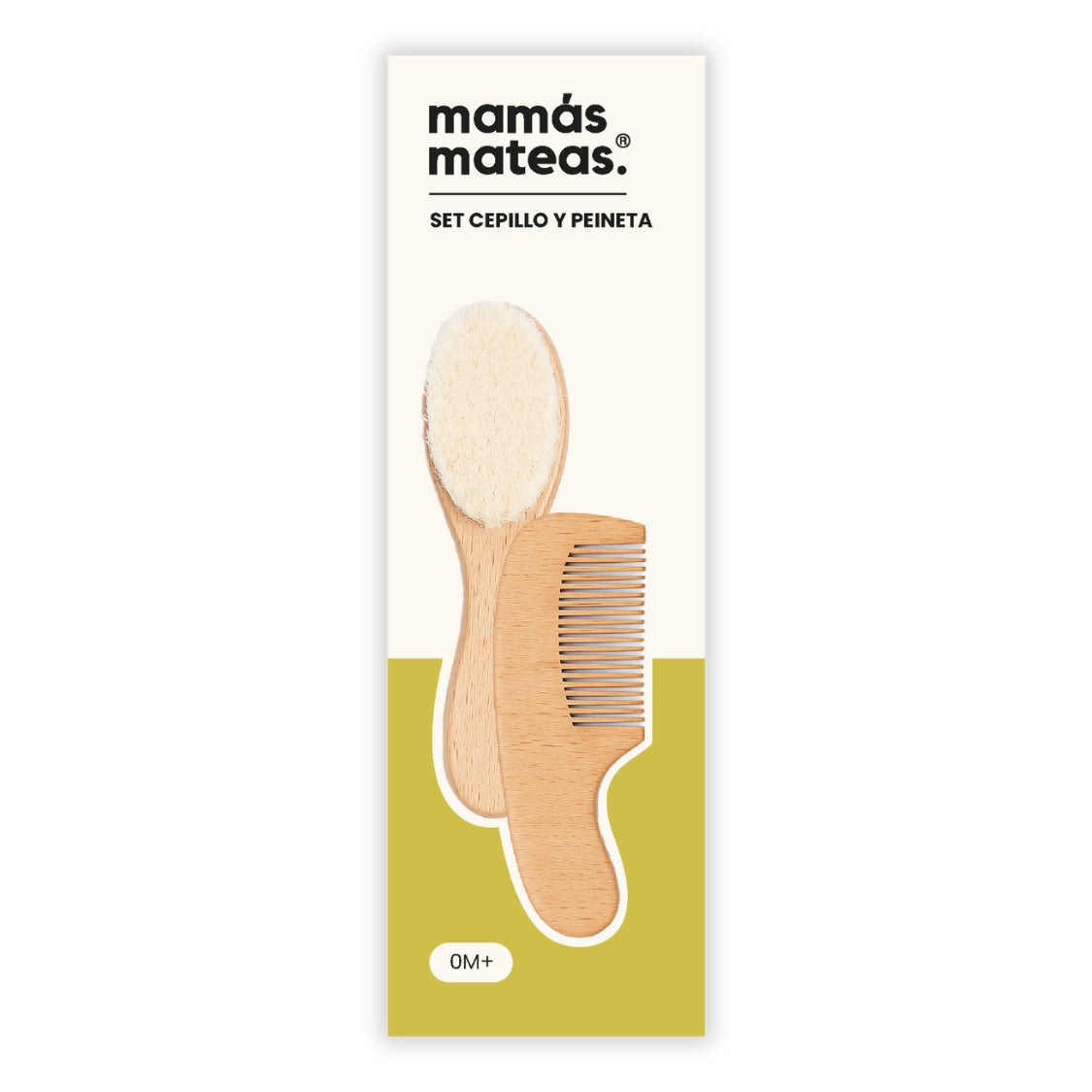 Set Cepillo y Peineta de Madera de Haya y Cerdas Naturales | Mamás Mateas