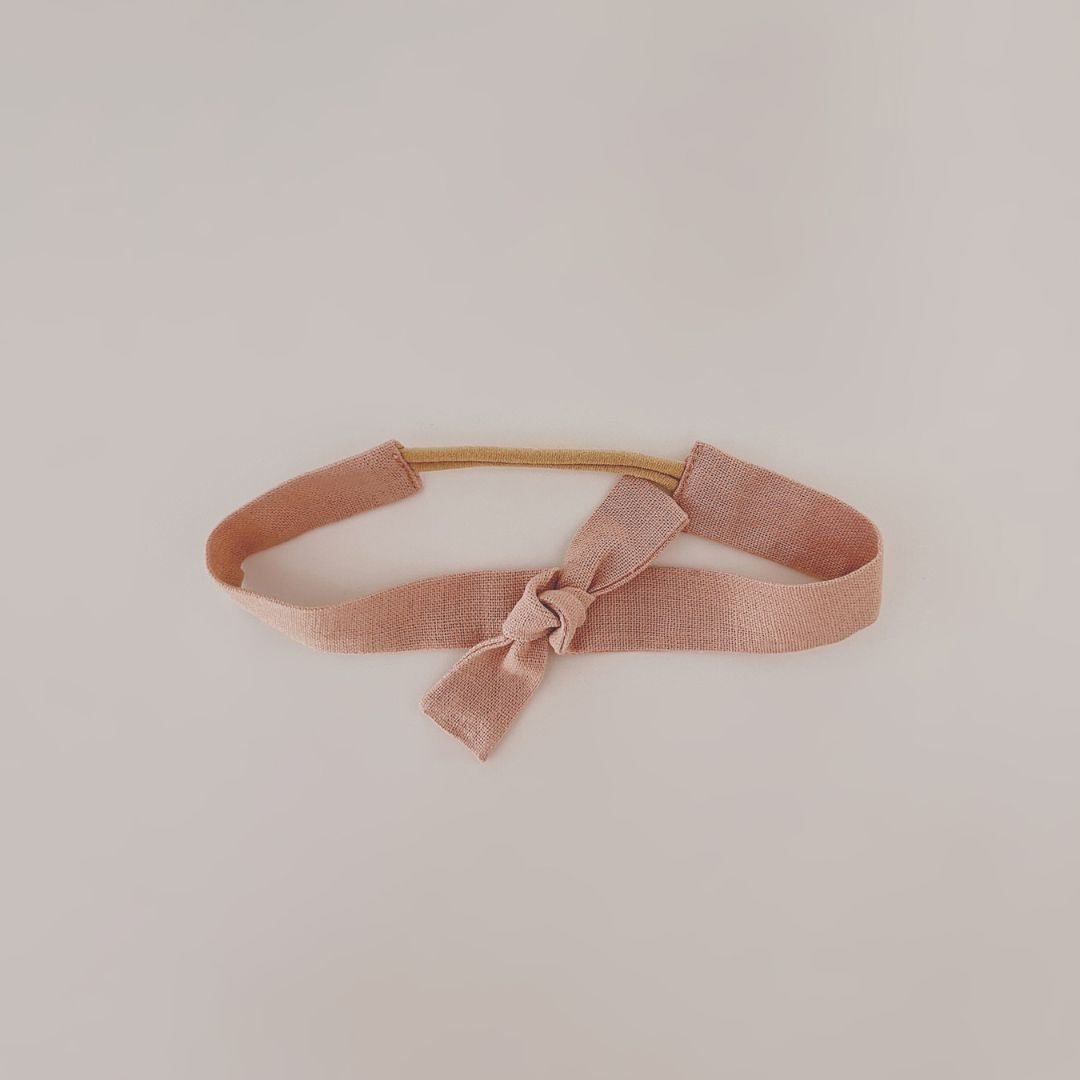 Baby Headband - Old Pink Linen