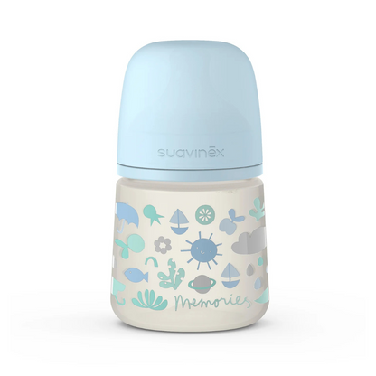 Mamadera Memories Flujo Lento con Tetina Fisiológica - 150ml - Azul