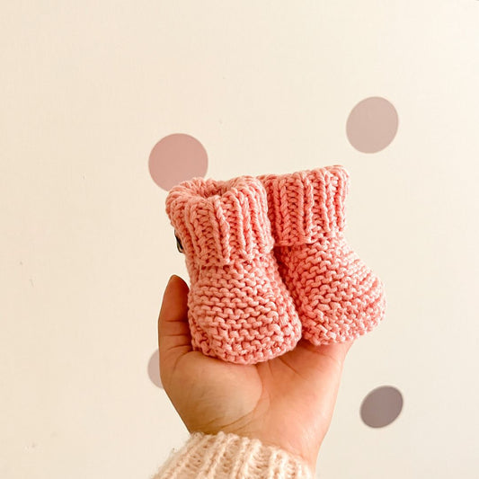 Knitted bootie (0-6 months) - Pink