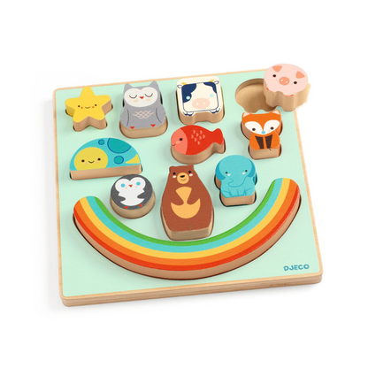 Puzzle Madera Relieve - Puzz & Boom Rainbow | Djeco