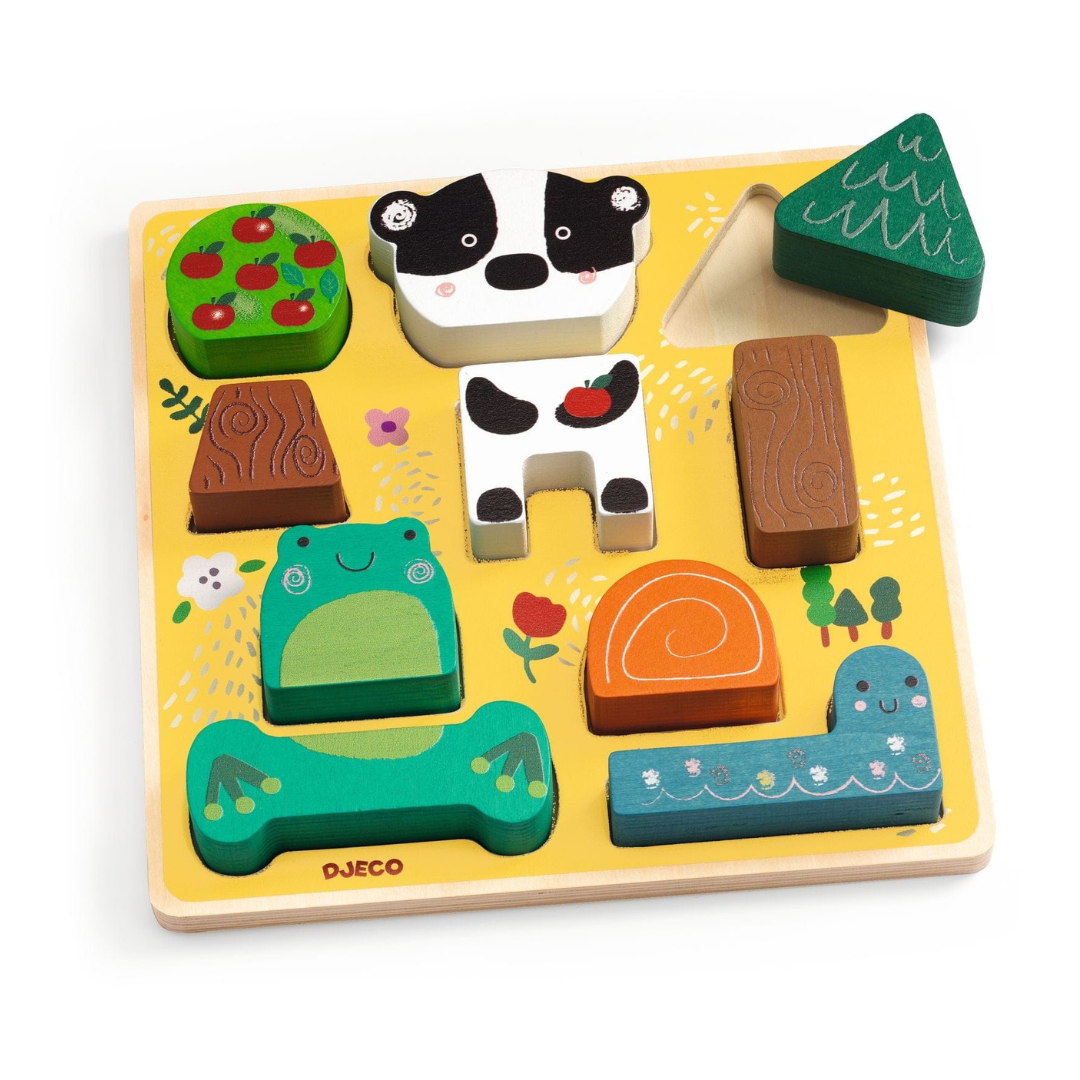 Puzzle Madera Relieve - Puzz Match Happy | Djeco