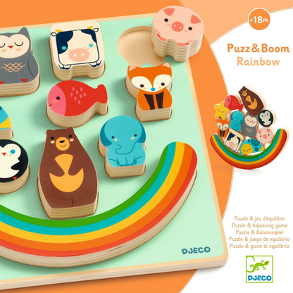 Puzzle Madera Relieve - Puzz & Boom Rainbow | Djeco
