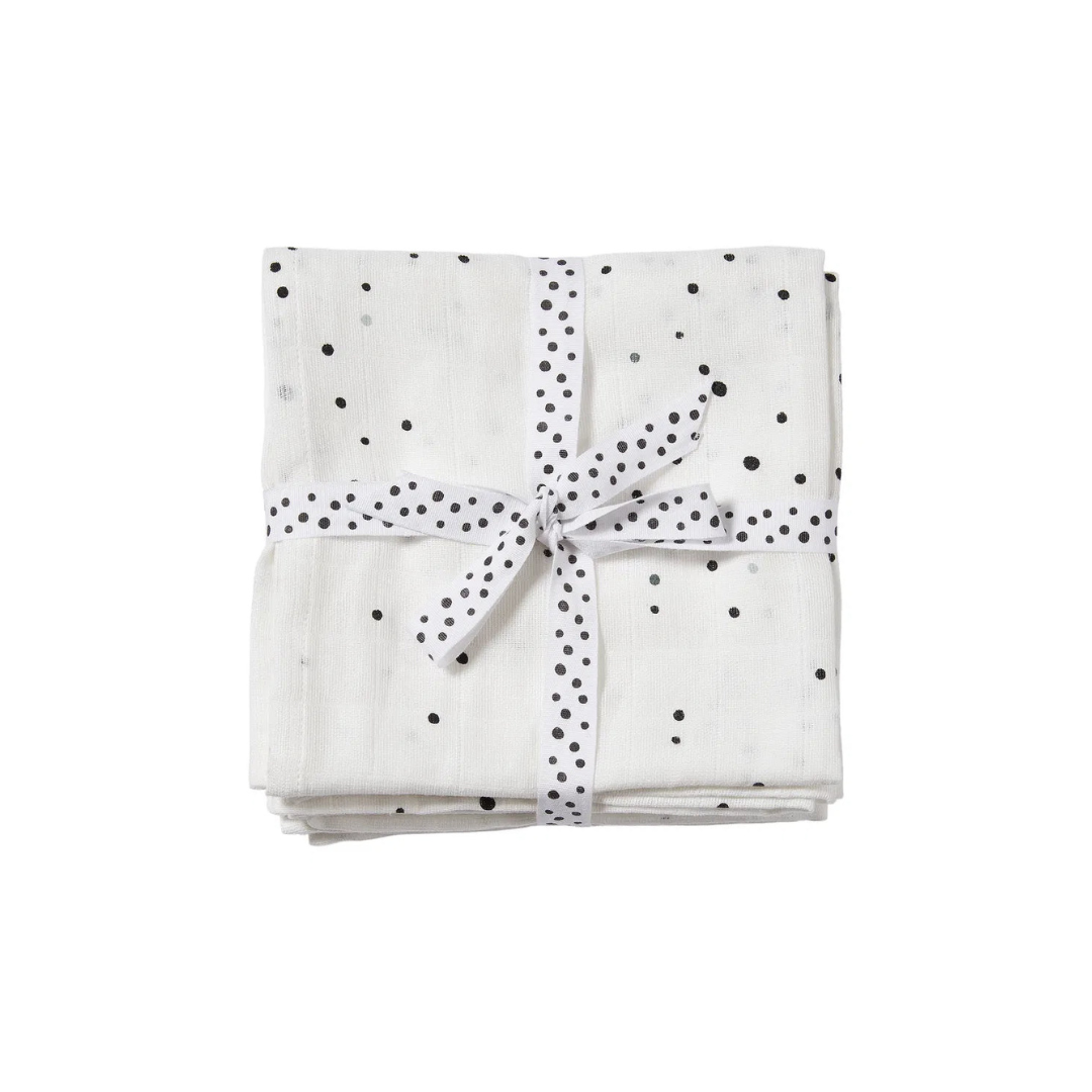 Pack 2 Muselinas Pequeñas - Dreamy Dots - Blanco | Done by deer